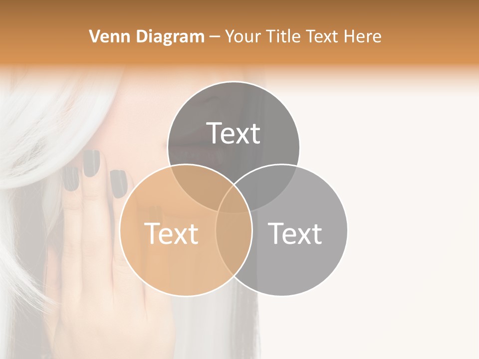 A Woman With Long White Hair And Black Nails PowerPoint Template