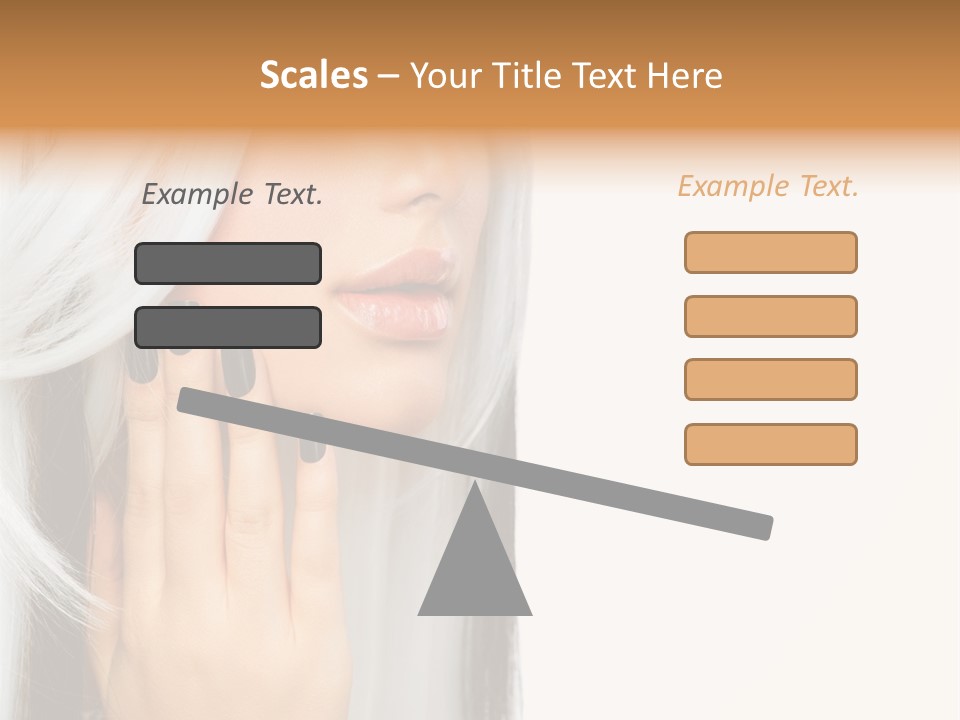 A Woman With Long White Hair And Black Nails PowerPoint Template
