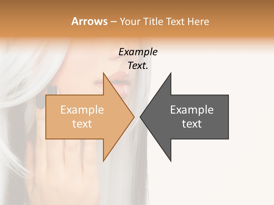 A Woman With Long White Hair And Black Nails PowerPoint Template