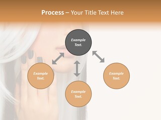 A Woman With Long White Hair And Black Nails PowerPoint Template