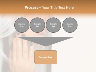 A Woman With Long White Hair And Black Nails PowerPoint Template