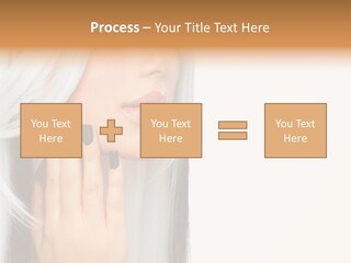 A Woman With Long White Hair And Black Nails PowerPoint Template