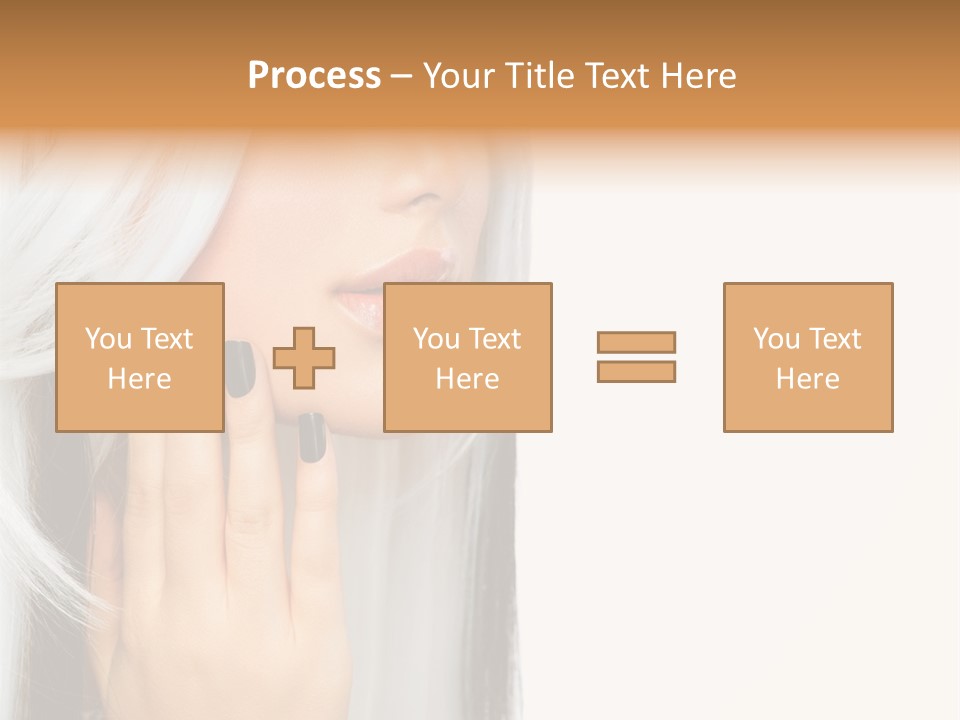 A Woman With Long White Hair And Black Nails PowerPoint Template