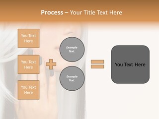 A Woman With Long White Hair And Black Nails PowerPoint Template