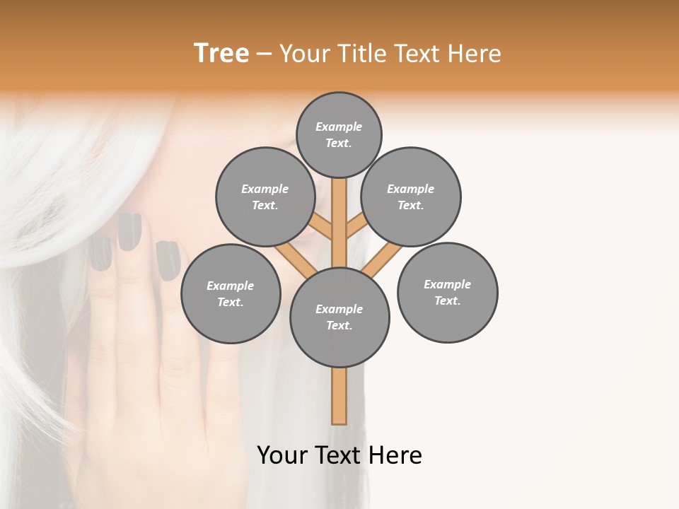 A Woman With Long White Hair And Black Nails PowerPoint Template