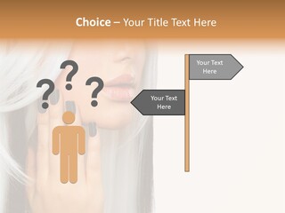 A Woman With Long White Hair And Black Nails PowerPoint Template