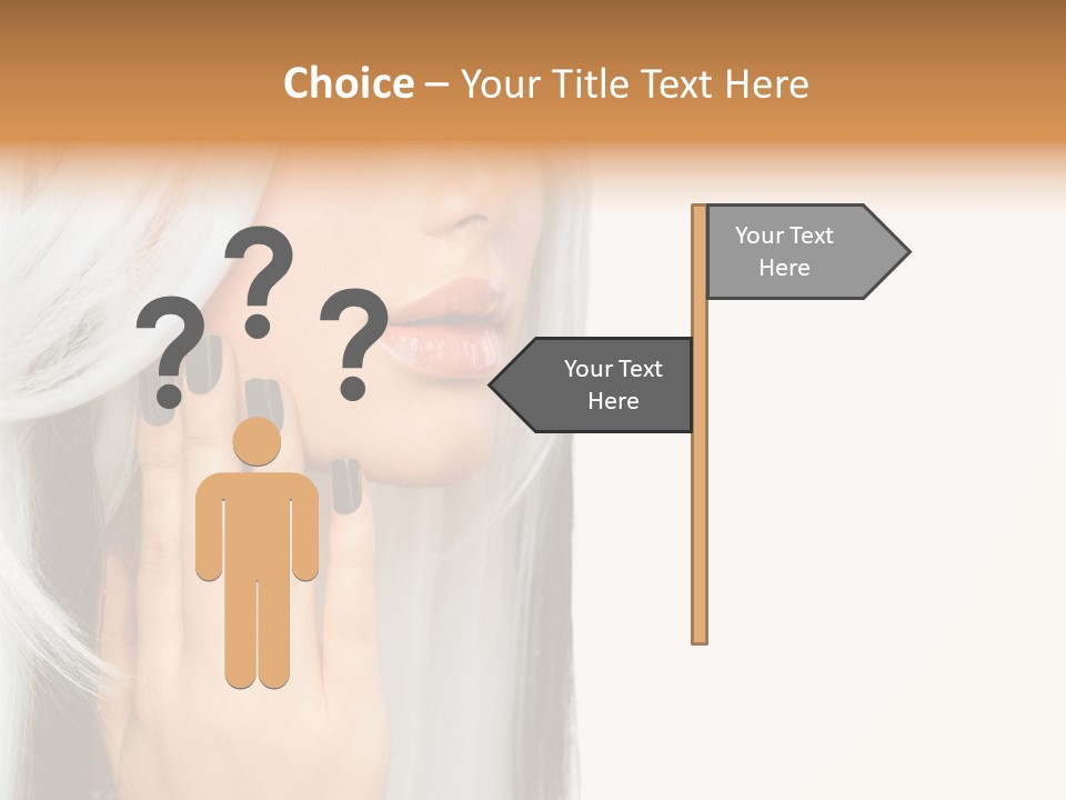 A Woman With Long White Hair And Black Nails PowerPoint Template