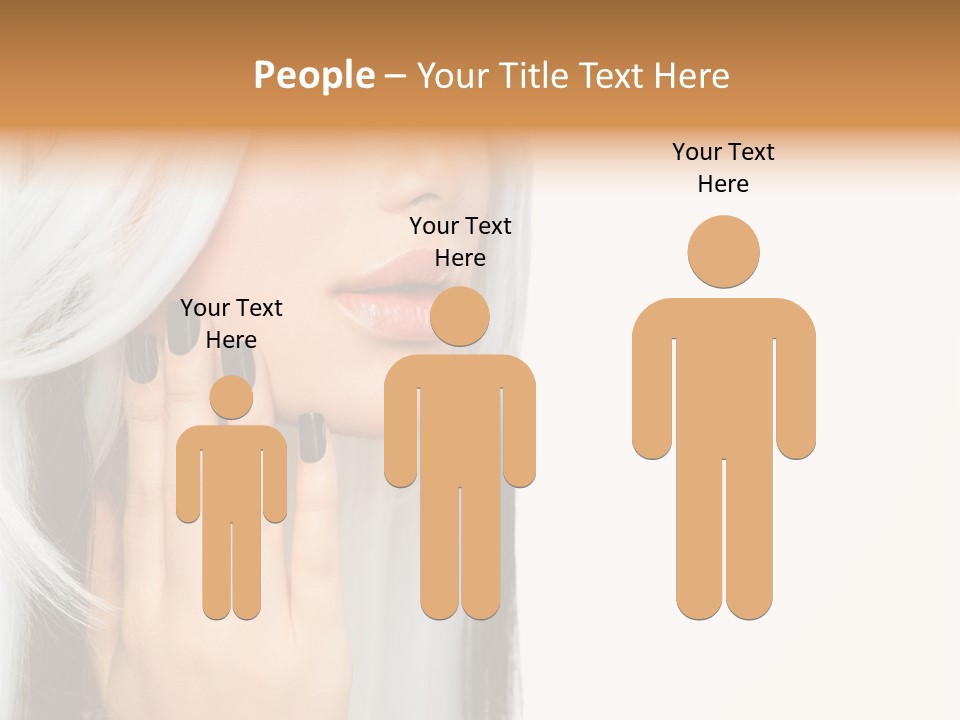 A Woman With Long White Hair And Black Nails PowerPoint Template