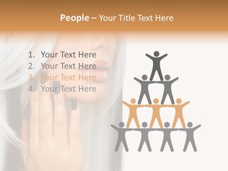 A Woman With Long White Hair And Black Nails PowerPoint Template