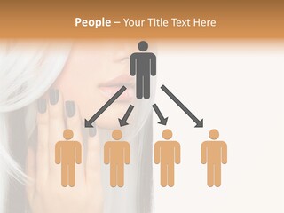 A Woman With Long White Hair And Black Nails PowerPoint Template