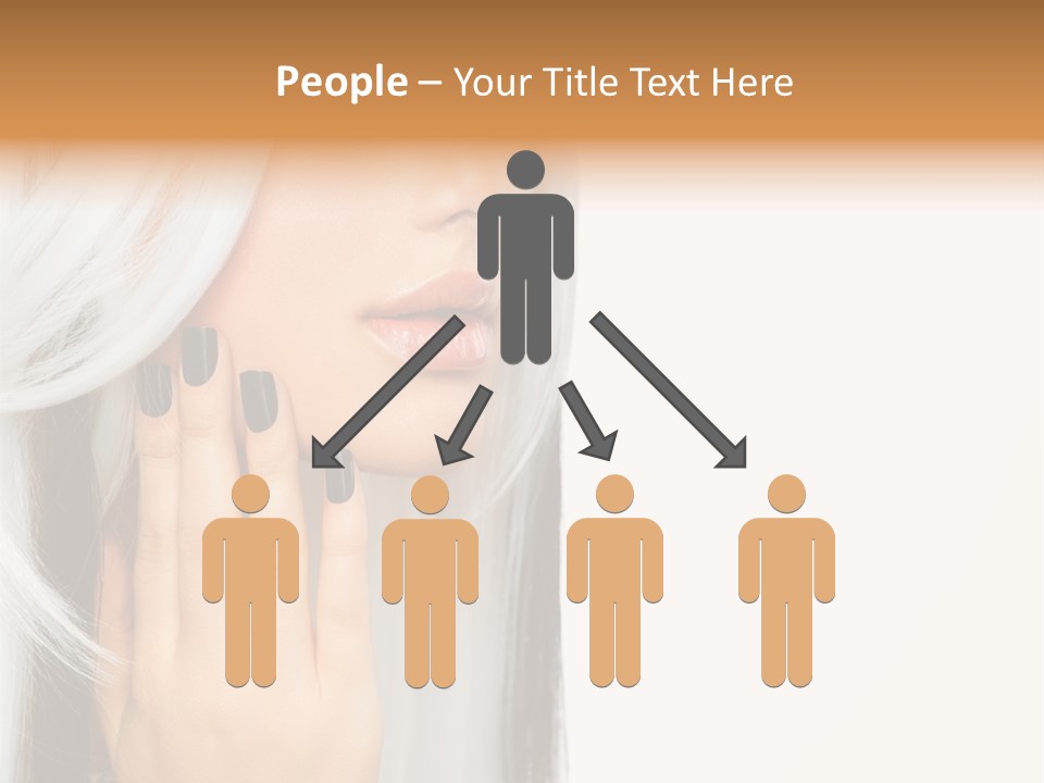 A Woman With Long White Hair And Black Nails PowerPoint Template