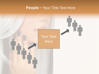 A Woman With Long White Hair And Black Nails PowerPoint Template