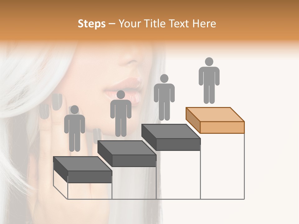 A Woman With Long White Hair And Black Nails PowerPoint Template