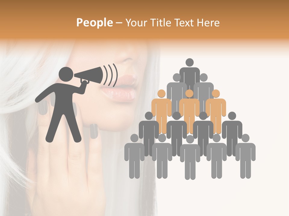 A Woman With Long White Hair And Black Nails PowerPoint Template