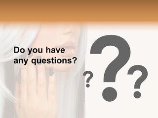 A Woman With Long White Hair And Black Nails PowerPoint Template