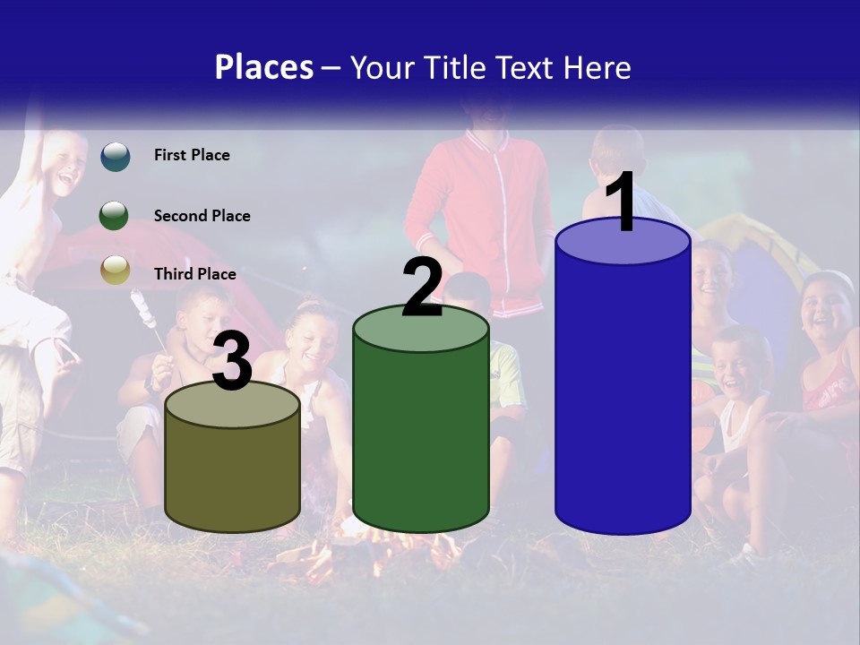 A Group Of Children Sitting Around A Campfire PowerPoint Template