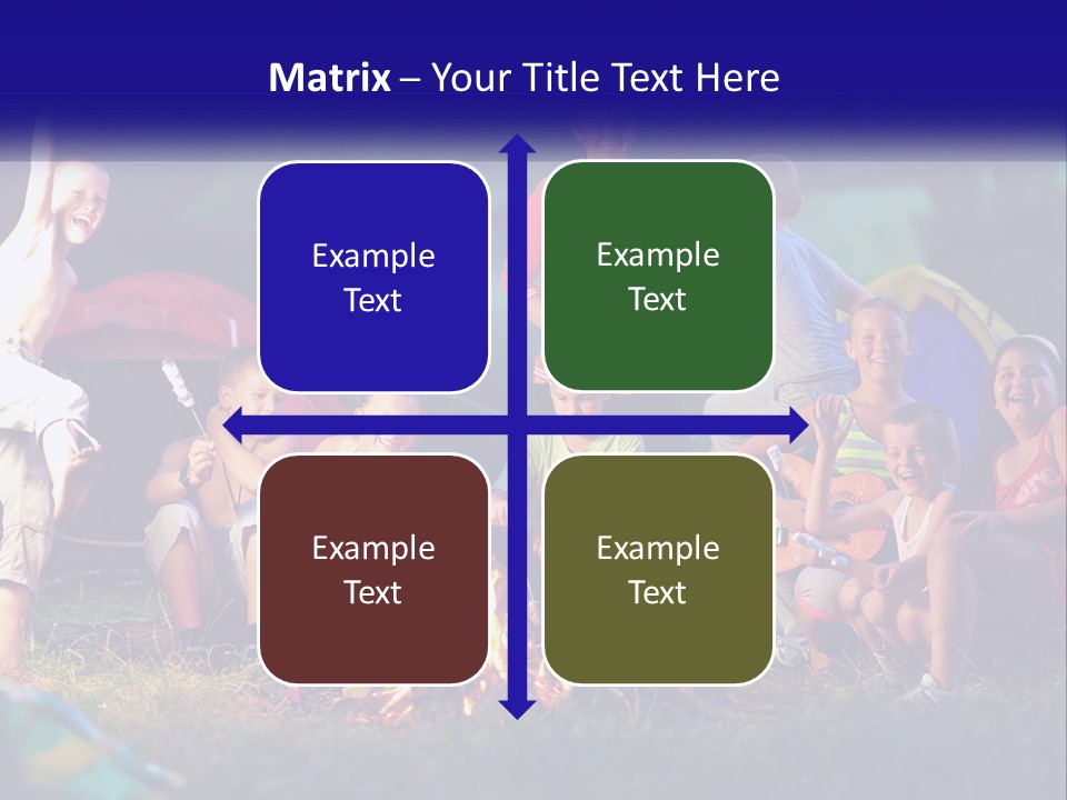 A Group Of Children Sitting Around A Campfire PowerPoint Template