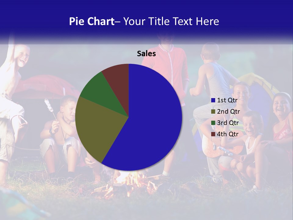 A Group Of Children Sitting Around A Campfire PowerPoint Template