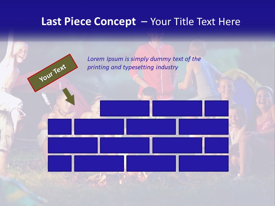 A Group Of Children Sitting Around A Campfire PowerPoint Template