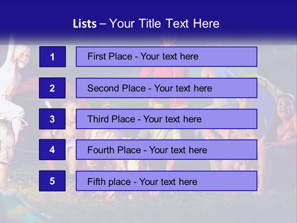 A Group Of Children Sitting Around A Campfire PowerPoint Template