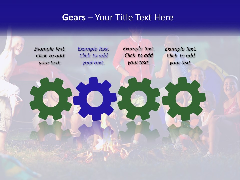 A Group Of Children Sitting Around A Campfire PowerPoint Template