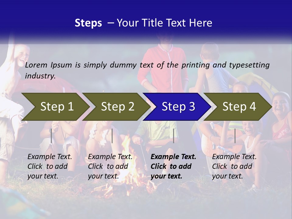 A Group Of Children Sitting Around A Campfire PowerPoint Template