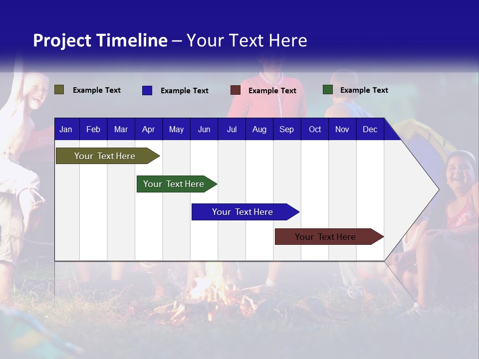 A Group Of Children Sitting Around A Campfire PowerPoint Template