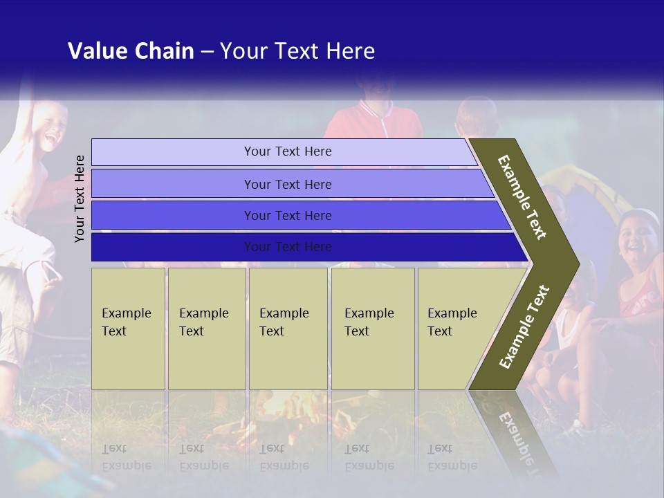 A Group Of Children Sitting Around A Campfire PowerPoint Template