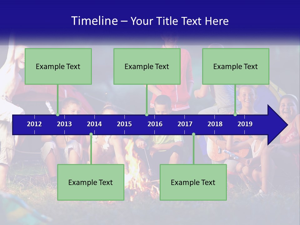 A Group Of Children Sitting Around A Campfire PowerPoint Template