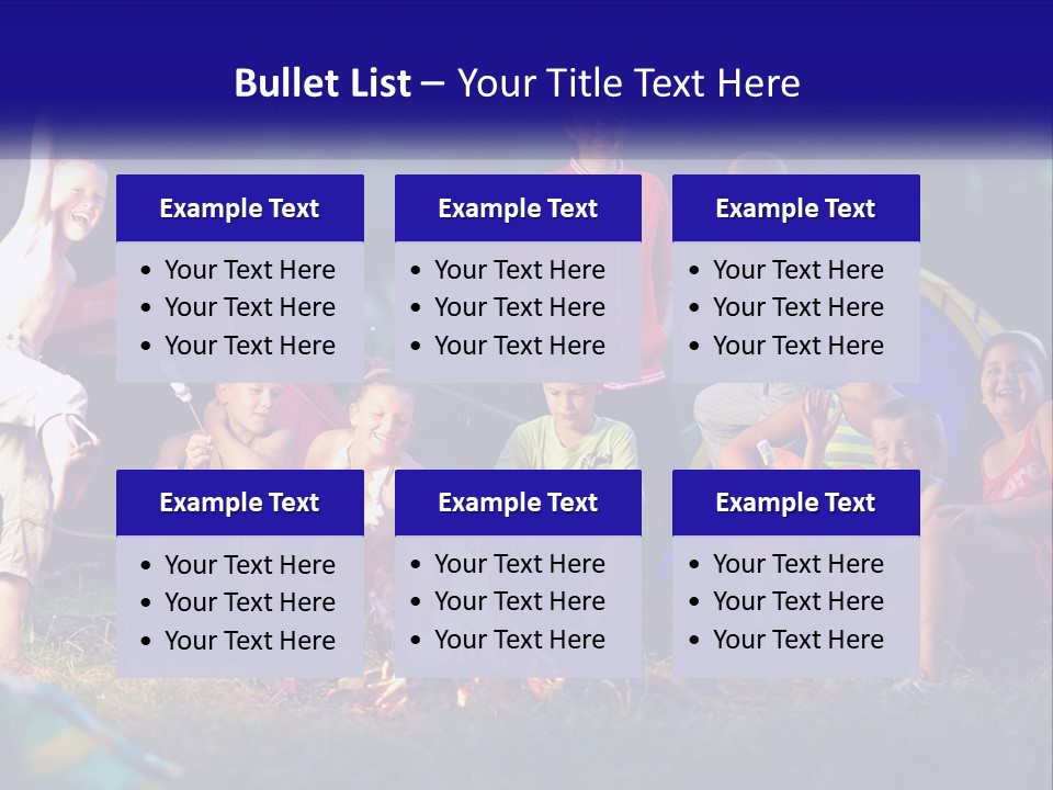 A Group Of Children Sitting Around A Campfire PowerPoint Template