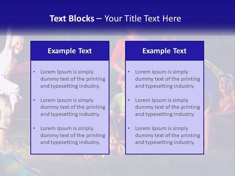 A Group Of Children Sitting Around A Campfire PowerPoint Template