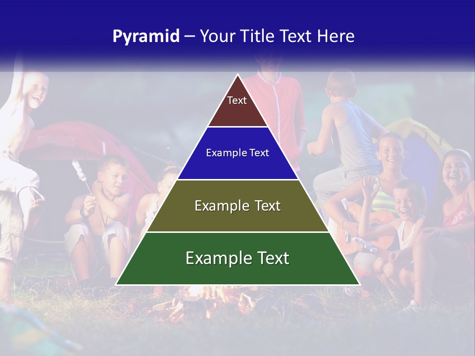 A Group Of Children Sitting Around A Campfire PowerPoint Template
