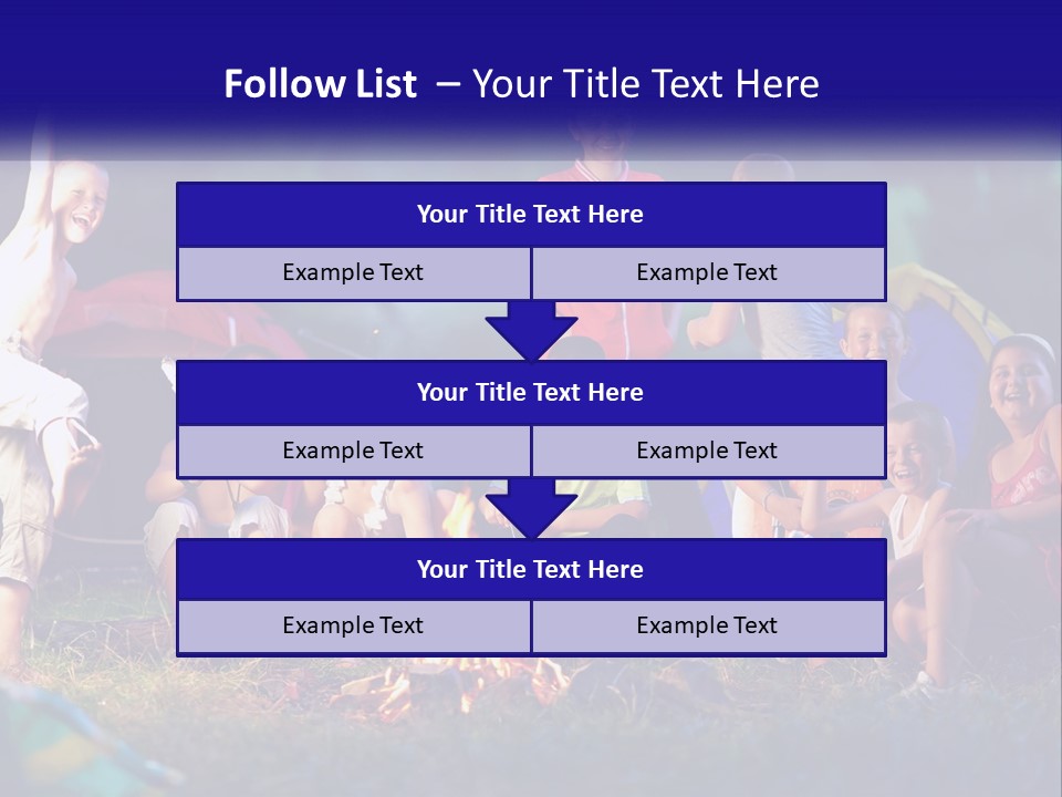 A Group Of Children Sitting Around A Campfire PowerPoint Template