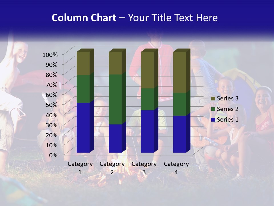 A Group Of Children Sitting Around A Campfire PowerPoint Template