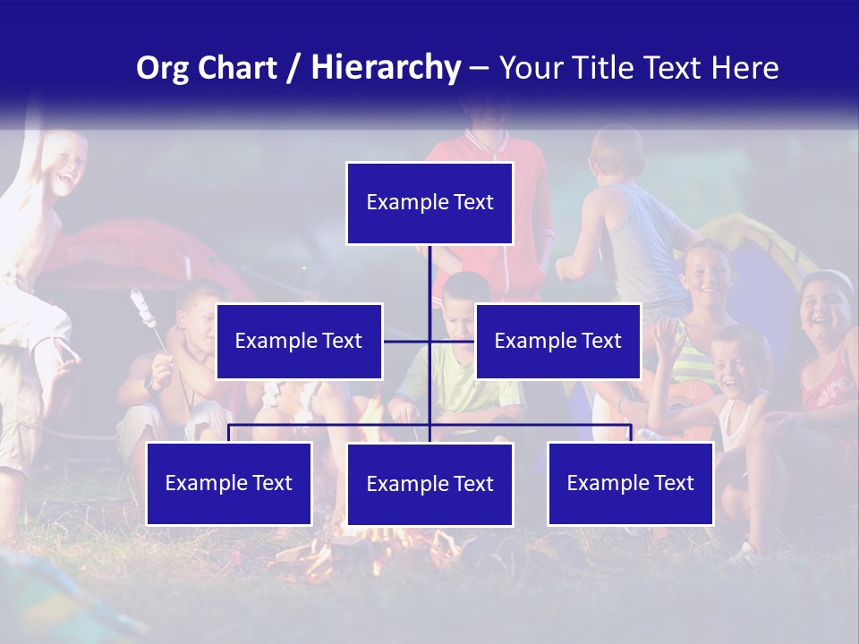 A Group Of Children Sitting Around A Campfire PowerPoint Template