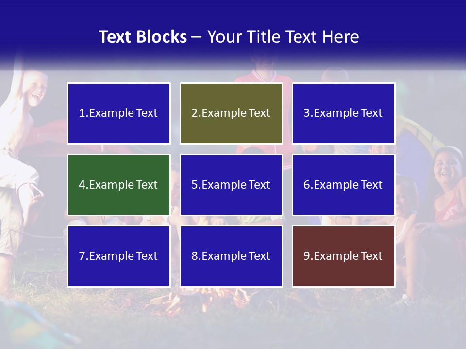 A Group Of Children Sitting Around A Campfire PowerPoint Template