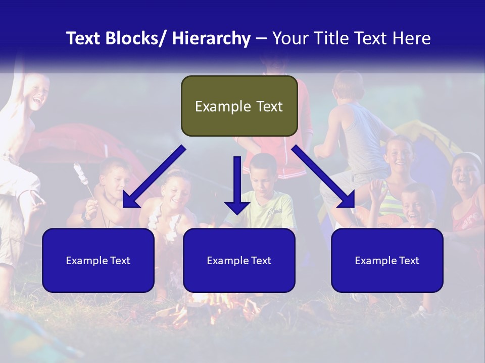 A Group Of Children Sitting Around A Campfire PowerPoint Template