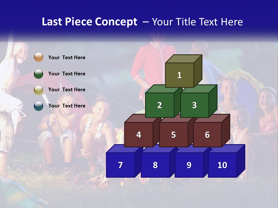 A Group Of Children Sitting Around A Campfire PowerPoint Template