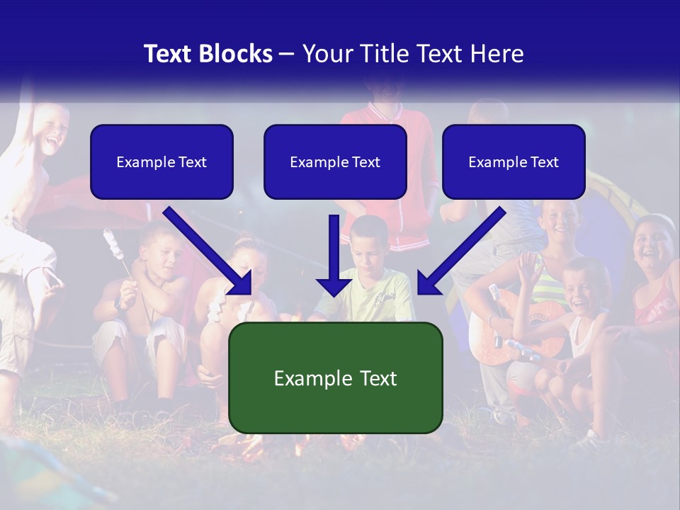 A Group Of Children Sitting Around A Campfire PowerPoint Template