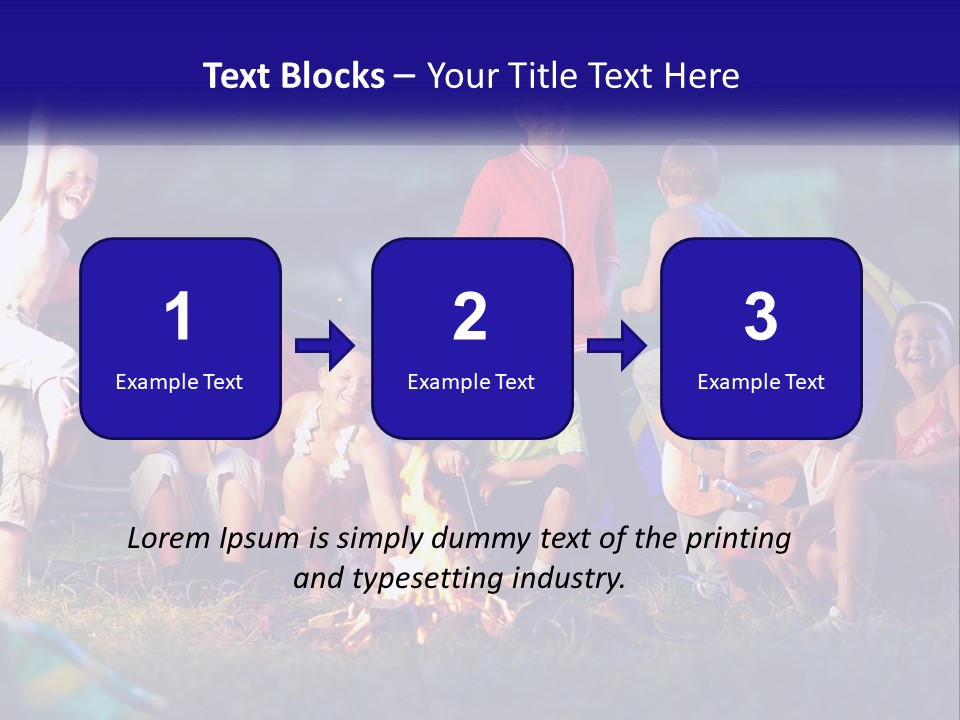 A Group Of Children Sitting Around A Campfire PowerPoint Template