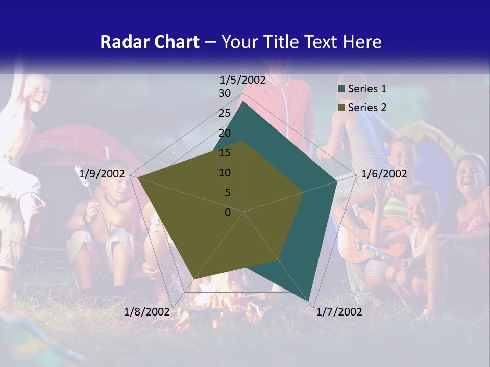 A Group Of Children Sitting Around A Campfire PowerPoint Template