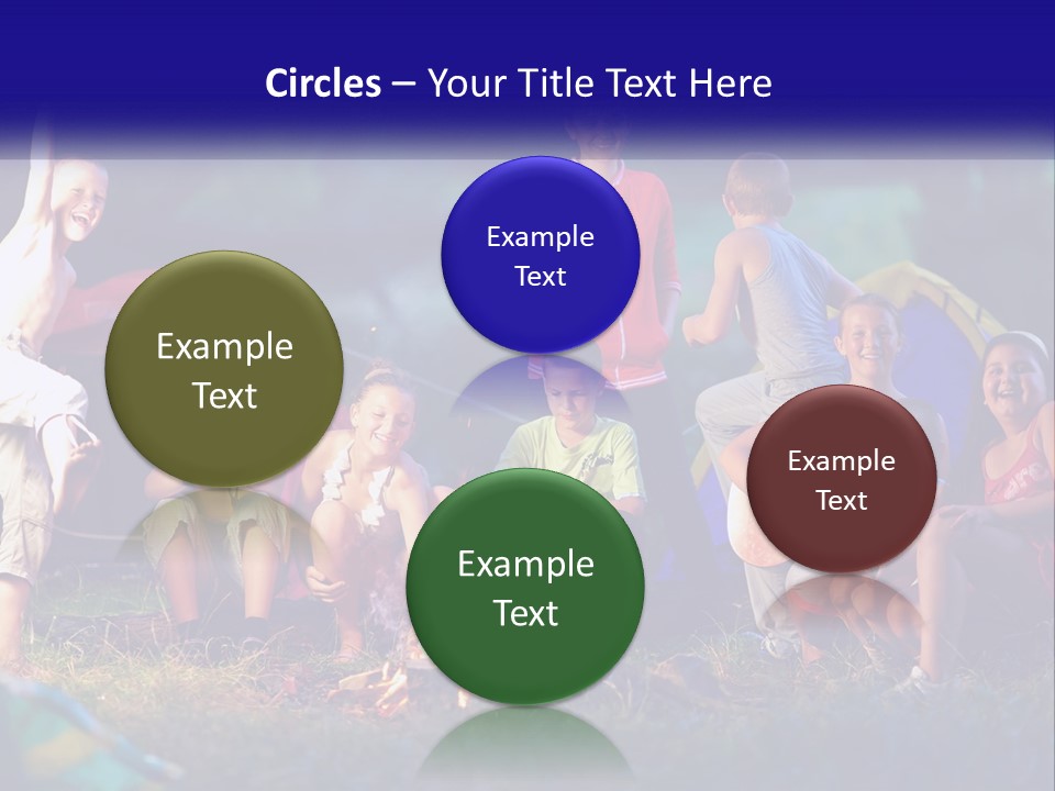 A Group Of Children Sitting Around A Campfire PowerPoint Template