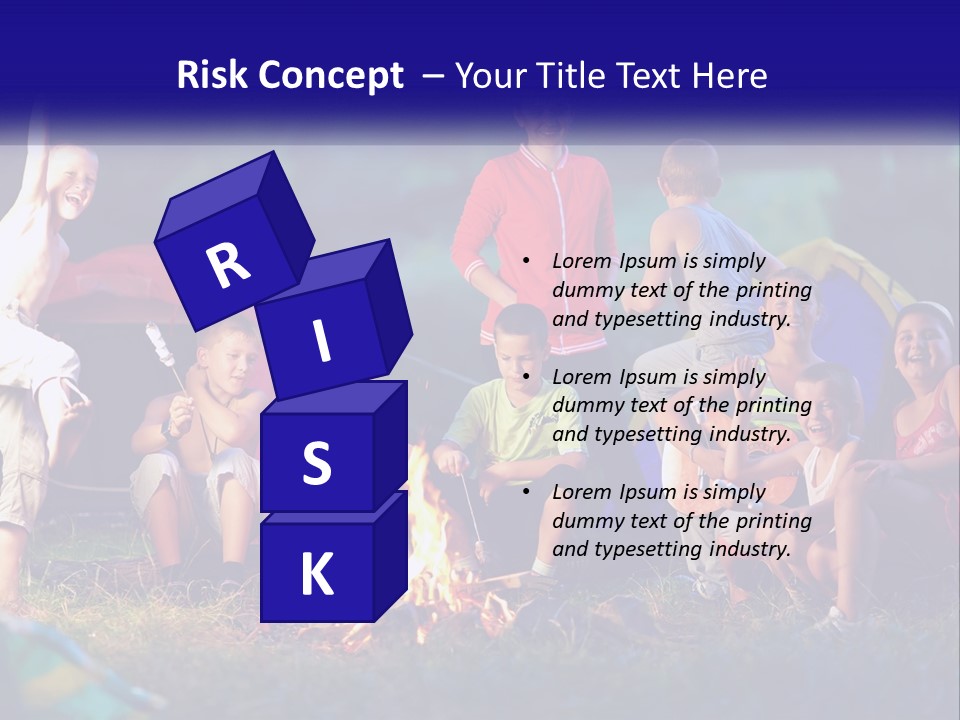 A Group Of Children Sitting Around A Campfire PowerPoint Template