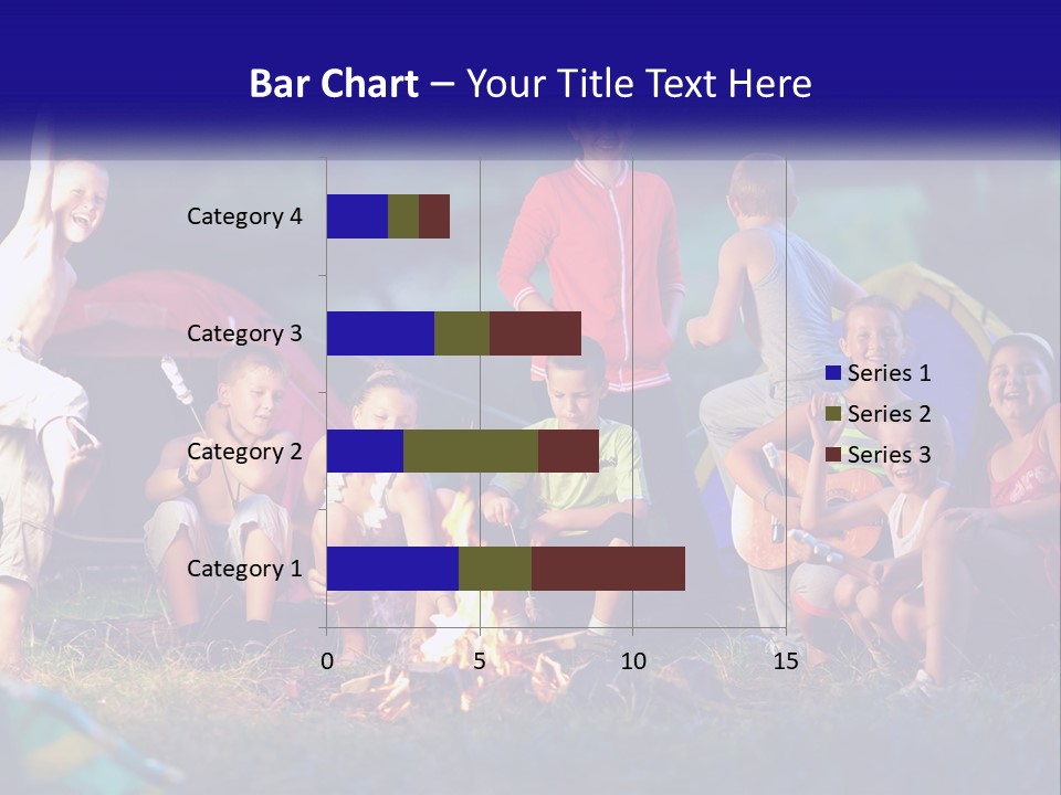A Group Of Children Sitting Around A Campfire PowerPoint Template