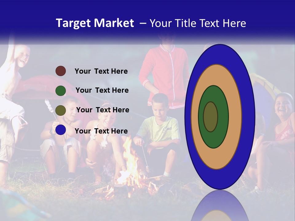 A Group Of Children Sitting Around A Campfire PowerPoint Template