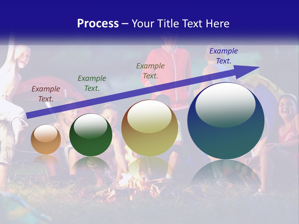 A Group Of Children Sitting Around A Campfire PowerPoint Template