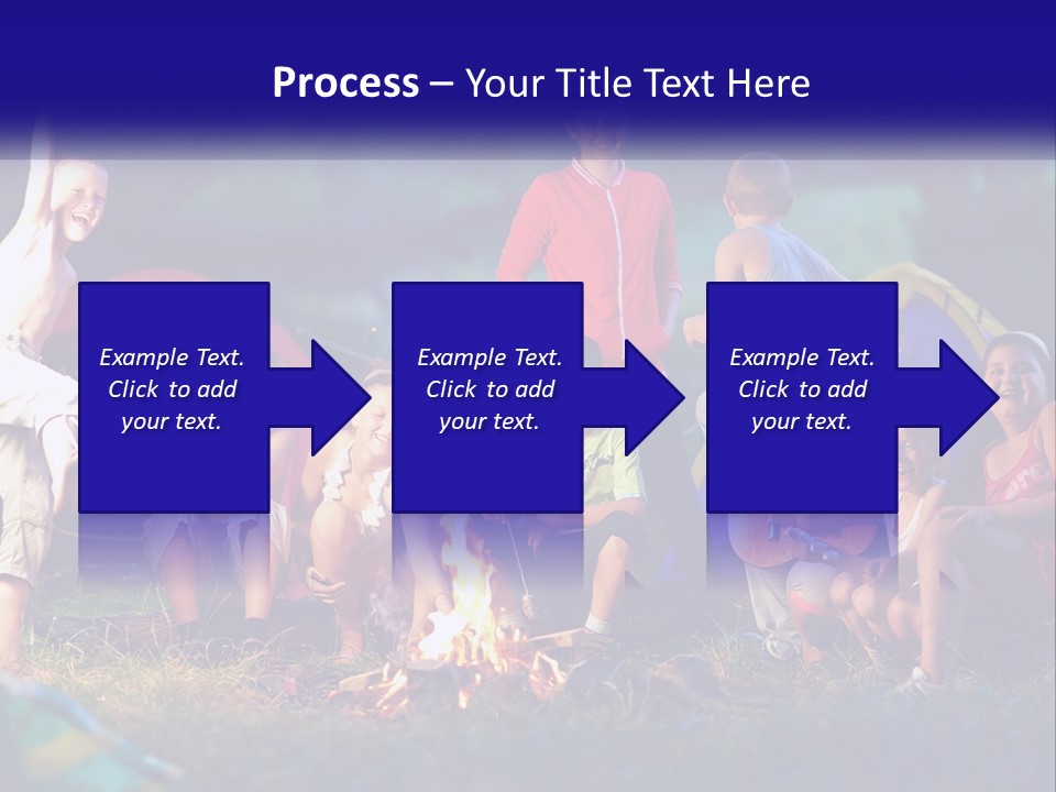 A Group Of Children Sitting Around A Campfire PowerPoint Template
