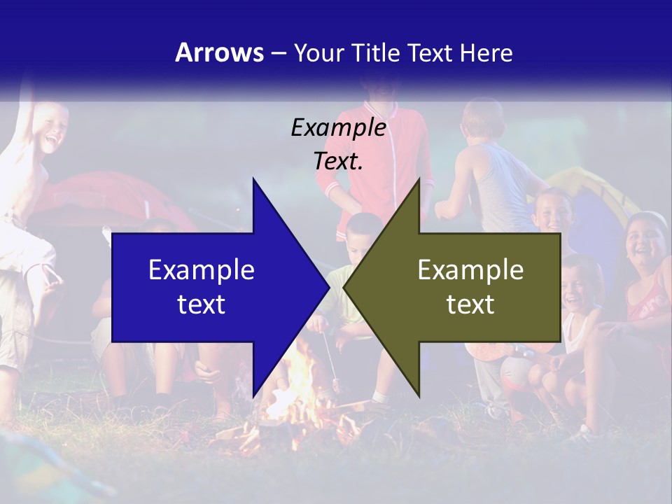 A Group Of Children Sitting Around A Campfire PowerPoint Template