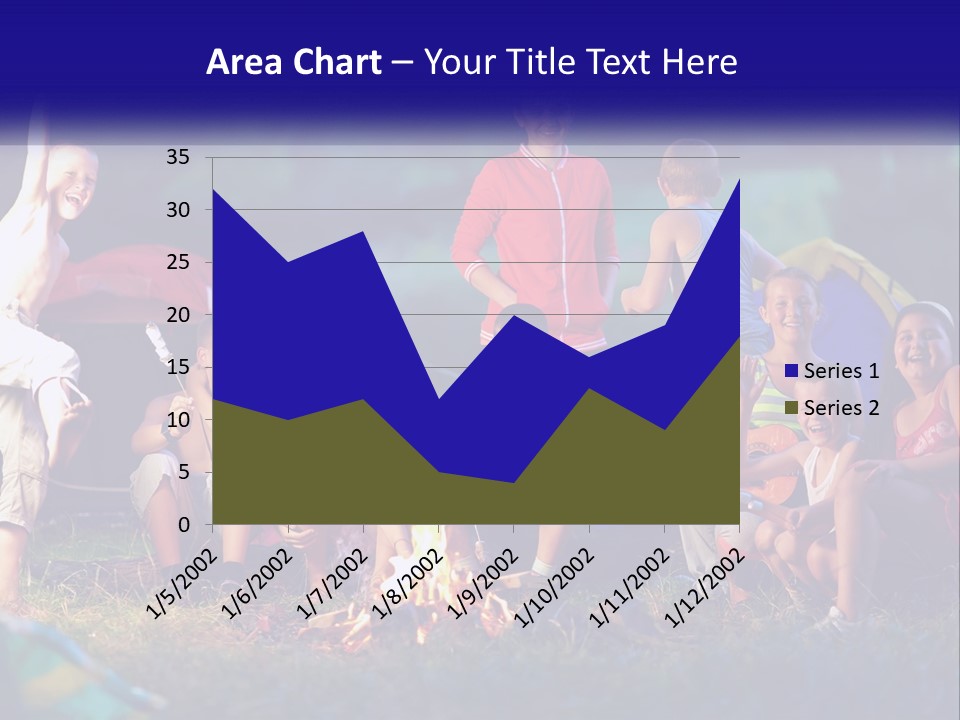 A Group Of Children Sitting Around A Campfire PowerPoint Template