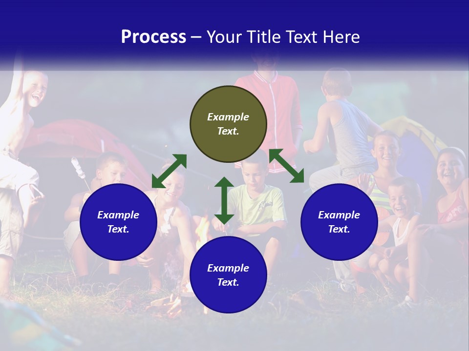 A Group Of Children Sitting Around A Campfire PowerPoint Template